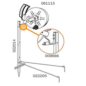 Haspelhoekpaal voor 3 haspels/3 isolatoren 1.25m