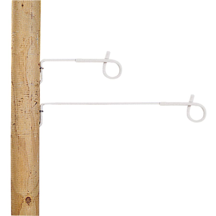 Afstandisolator krulstaart hout 40cm wit (10)